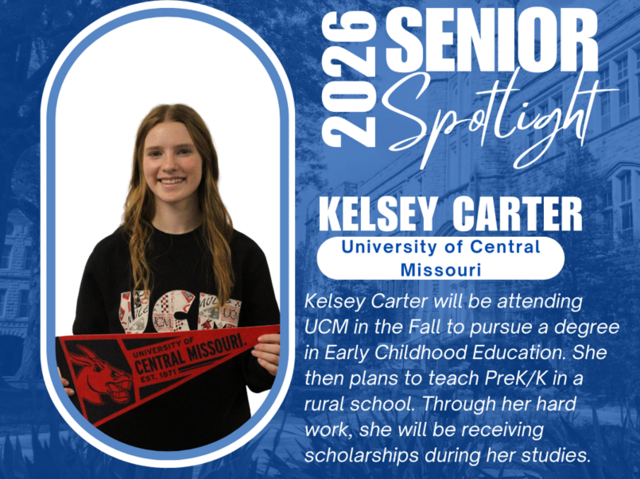 Carter to attend UCM in the Fall!